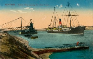 Kantara - Navire britannique passant le canal de Suez, c1918-c1939
