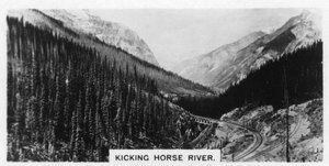 Rivière Kicking Horse, Colombie-Britannique, Canada, vers 1920