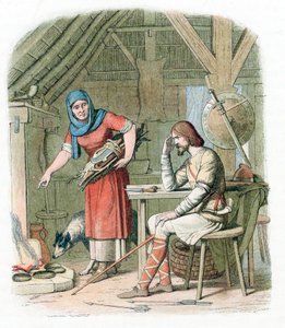 Le roi Alfred brûlant les gâteaux, 878, 1864