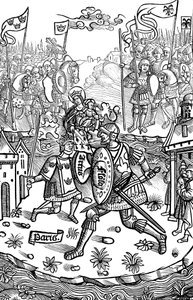 Le roi Arthur combattant un géant, 1514