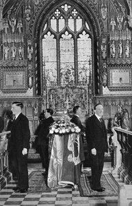 Le roi George V en état, église Sainte-Marie-Madeleine, Sandringham, Norfolk, janvier 1936