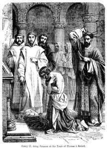 Le roi Henri II faisant pénitence sur la tombe de Thomas Becket, cathédrale de Canterbury