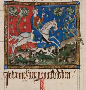 Le roi Jean chassant à cheval, 14e siècle