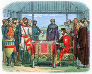 Le roi Jean signant la Magna Carta à Runnymede, Surrey, 15 juin 1215, 1864