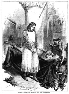 Le roi Richard Ier à côté du corps de son père, le roi Henri II, 1189