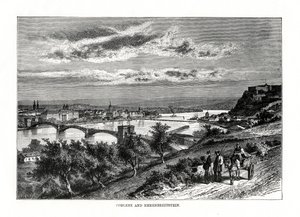 Koblenz et Festung Ehrenbreitstein, Allemagne, 1879