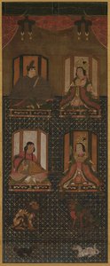 Koya Myojin Mandala des quatre divinités du mont Koya, 16e siècle - Unbekannt