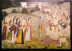 Krishna célébrant le festival de printemps de Holi, vers 1770-1780 - Unbekannt