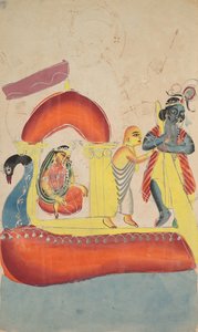 Krishna transportant Radha à travers la rivière Yamuna, 1800s - Unbekannt