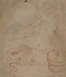 Krishna dompte le serpent Kaliya dans la rivière Yamuna..., vers 1780