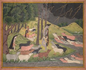 Krishna appelant les vaches