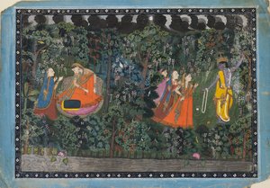 Krishna et Radha, vers 1850 - Unbekannt
