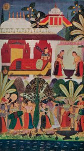 Krishna et les Gopis au festival de printemps, 17ème siècle, 1929