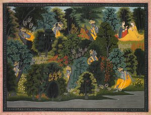 Le désir de Krishna pour Radha, du Gita Govinda de Jayadeva
