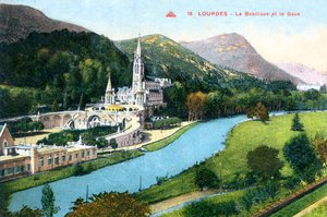 La Basilique et le Gave, Lourdes, France, 1933