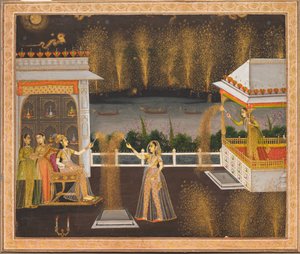Dames célébrant Diwali, vers 1760