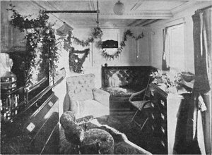 Cabine de Lady Roberts sur le Dunnottar Castle, 1900