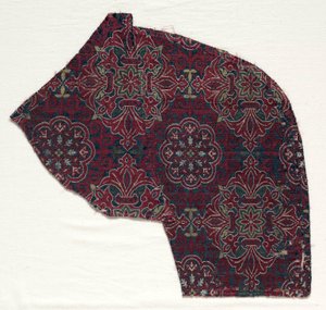 Fragment de lampas avec médaillons feuillus, 1300-1499 - Unbekannt