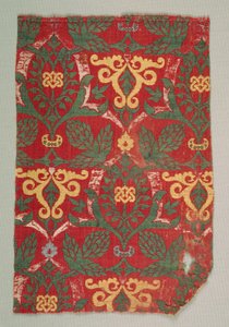 Lampas avec vigne courbée et feuilles de palmette, 1400s - Unbekannt