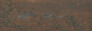Peinture de paysage avec figure dans un cadre boisé - Unbekannt
