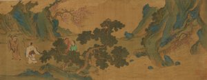 Paysage avec des immortels taoïstes dans les montagnes, dynastie Ming ou Qing, 17ème siècle - Unbekannt
