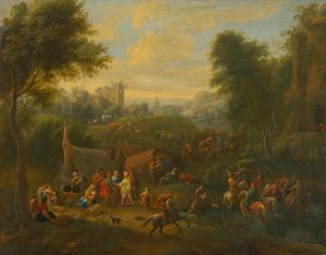 Paysage avec personnages