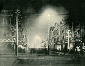 Launceston de nuit, rue Brisbane, 1901