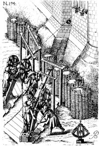 Canon de siège en action, de Le diverse et artificiose machine, 1620 - Unbekannt