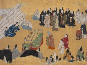 Feuilles de Gingembre Sauvage Aoi, des Rouleaux du Fantôme Genji..., milieu du XVIIe siècle