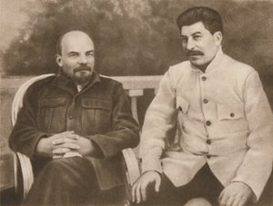 Lénine et Staline à Gorki près de Moscou, 1922