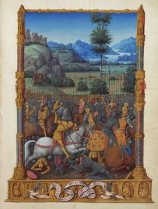 Les Très Riches Heures du duc de Berry, Folio 95r - La Victoire de David