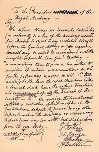 Lettre à Benjamin West, président de la Royal Academy, 1803 1904