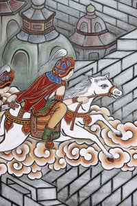 Vie du Bouddha Siddhartha a échappé à son palais, accompagné de Channa à bord de son cheval Kanthaka - Unbekannt