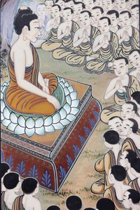 Vie du Bouddha Le Bouddha a gagné de nombreux adeptes. À une occasion, 1250 moines se sont rassemblés spontanément pour entendre son enseignement (ce jour est commémoré comme une fête dans les pays bouddhistes)