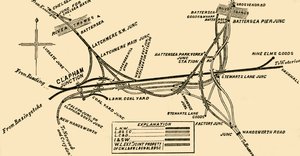 Lignes de chemin de fer à Clapham Junction, vers 1878