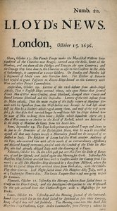 Lloyds News. Londres, 15 octobre 1696 - Numb. 20, 1928 - Unbekannt