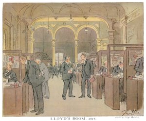 Salle de Lloyds. 1927 - Vue par un artiste de Punch, 1928