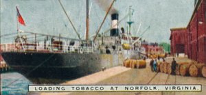 Chargement de tabac à Norfolk, Virginie, 1926