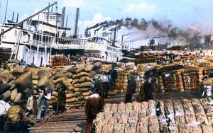 Chargement de coton sur un navire, Memphis, Tennessee, USA, vers 1900 - Unbekannt