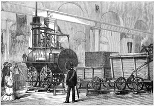Locomotion, la première locomotive à vapeur, au Jubilé du chemin de fer, Darlington, Durham, 19e siècle