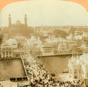 Vue vers le nord depuis la Tour Eiffel, Exposition de Paris, 1902