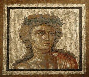 Lyon, région Auvergne, Rhône-Alpes, département du Rhône. 69000 Mosaïque Bacchus-Dionysos. Détail du Printemps