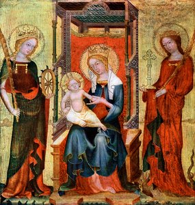Madone entre Sainte Catherine et Marguerite, vers 1360, 1955