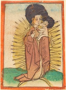 Madone et Enfant dans une gloire debout sur un croissant de lune, vers 1470 - Unbekannt