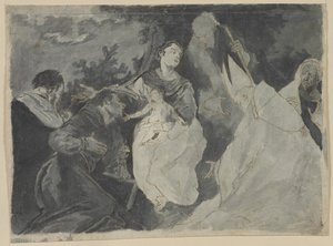 Madone et enfant avec des saints, 1700s - Unbekannt