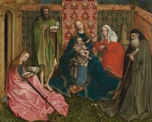 Madone et Enfant avec des saints dans le jardin clos, c. 1440-1460