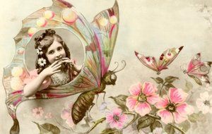 Fille dans un papillon