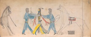 Maffet Ledger : Officiers de cavalerie noire et Indien