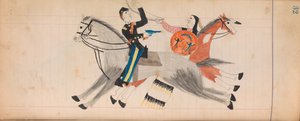 Maffet Ledger : Indien et soldat à cheval, vers 1874-81