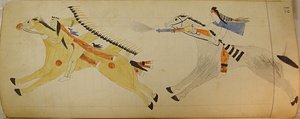 Maffet Ledger : Deux Indiens montés, vers 1874-81